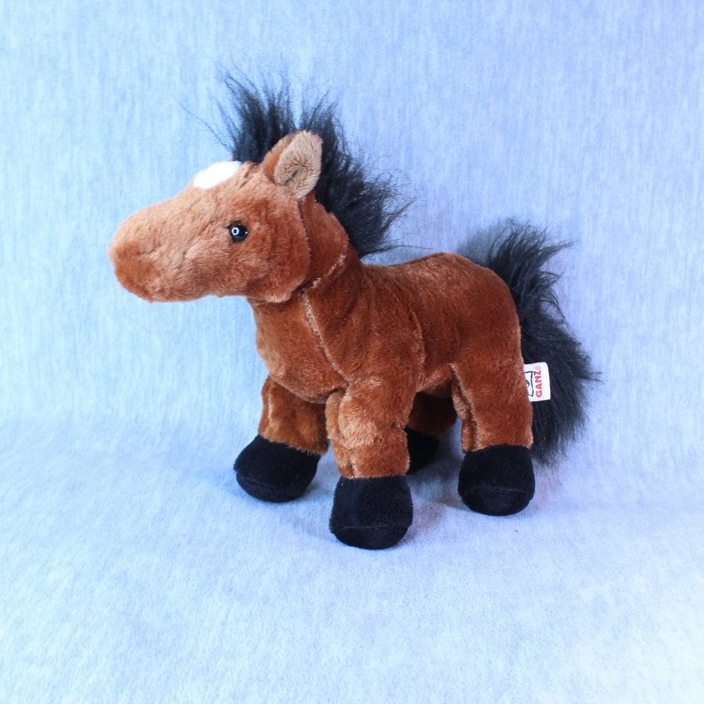 HORSE‎ GANZ Brown Arabian  HM101 Plush Toy 9" Webkinz NO CODE Stuffed Animal